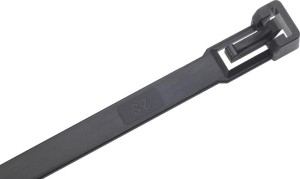 Opaska kablowa z nylonu kolor czarny 280x7,5mm po 100szt. odpinana SapiSelco