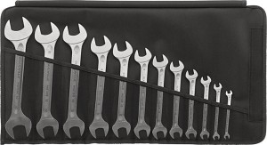 Zestaw kluczy płaskich dwustronnych DIN3110 6-32 mm 12częściowy w zwijanym etui Stahlwille