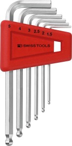 Zest.kluczy trzpien.kąt.w uchwycie z tworz.sztuczn. 6-częściowy, 1,5-5mm końc.kulis.PB Swiss Tools
