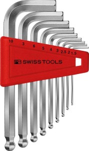 Zest.kluczy trzpien.kąt.w uchwycie z tworz.sztuczn. 9-częściowy, 1,5-10mm końc.kulis.PB Swiss Tools