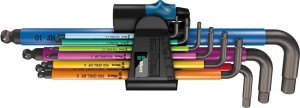 Zest.kluczy trzpień,kat. Multicolor z funkcja przytrzym, 9-czesc. Wera