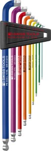 Zest.kluczy trzpien. uchwyt z tworz.sztucz. 9-cz.,1,5-10 90-100stopn. Rainbow PB Swiss Tools