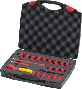 Zest.końcówek wymiennych klucza nasadowego 1/4” VDE 20-częś. w walizce Wiha
