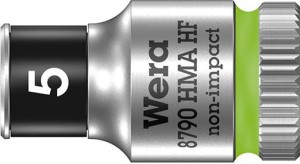 Konc.wymien.klucza nasad. 6-kat.z funkcja przytrz. długa 1/4" 5x mm Wera