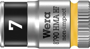Konc.wymien.klucza nasad. 6-kat.z funkcja przytrz. długa 1/4" 7x mm Wera