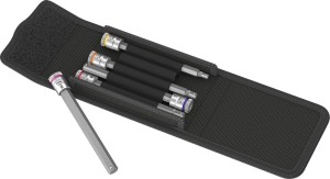 Zest.nasadek wkrętak. z funkcja przytrzym.1/4", do śrub z gniaz. 6-kat, 4-8x100mm, 5-czesc. Wera
