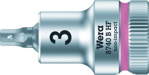 Wkrętakowa końcówka wym. 3/8"3,0x 35mm do śrub z gniazdem 6-k. z funkcją przytrzym.Wera