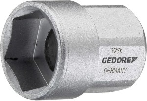 Końcówka wymienna klucza nasadowego, część mocująca 1/2" 6-kąt zewn., część robocza 6-kąt wewn. 22x32,5mm GEDORE