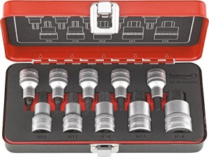 Zestaw nasadek wkrętakowych 1/2" do śrub z łbem z gniazdem 6-kąt.z 4-19mm FORMAT