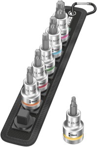 Zest.nasadek wkrętak. z funkcja przytrzymywania 1/2" Torx, 6-cz. Wera