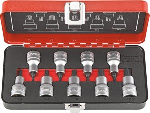 Zestaw nasadek wkrętakowych 1/2" do śrub z gniazdem Torx 20-T60, 9-częściowy FORMAT