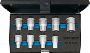 Zest.wymien.nasadek 1/2" do śrub z lbem Torx 10-24,9-cz. GEDORE