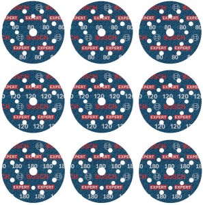 BOSCH Krążek ścierny EXPERT O780,125,3x80/3x120/3x180,9 PC