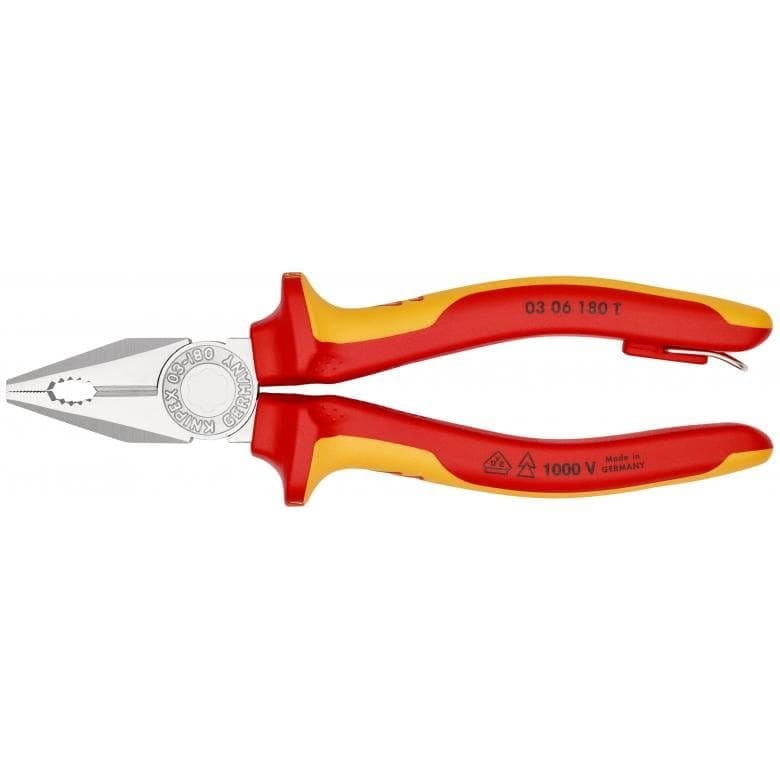 KNIPEX 03 06 180 T Szczypce uniwersalne VDE TT 180mm zaczep do mocowania