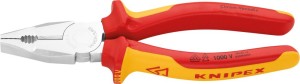 Szczypce uniwer. VDE, chromowane, z rękoj.wielokomponent. 160mm KNIPEX