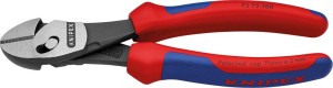 Szczypce tnące boczne o zwiększ.przeloz,poler. rękoj.2-kompon. 180mm KNIPEX