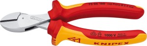 Kompaktowe szczypce tnące boczne, VDE,z rękoj.z tworz.sztuczn. 160mm,KNIPEX