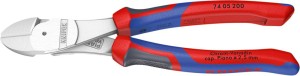 Szczypce tnące boczne o zwiększ.przeloz,chrom. rękoj.wielokompon. 180mm KNIPEX
