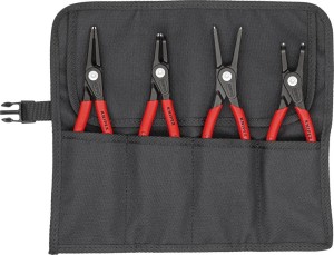 Zestaw szczypiec do pierścieni osadczych, precyzyjnych,w etui zwijanym 4-cz.KNIPEX