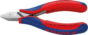 Szczypce tnące bocz.dla elektroników,główka okrągla z małym skosem 115mm KNIPEX