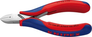 Szczypce tnące boczne dla elektroników,główka okrągla ze skosem 115mm KNIPEX