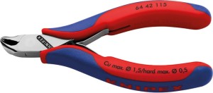 Szczypce tnące czołowe katowe dla elektroników z małym skosem 115mm KNIPEX