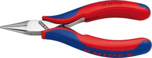 Szczypce chwytajace dla elektroników, szczęki płasko-okrągle, 115mm KNIPEX