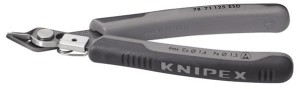 Szczypce tnące boczne dla elektron.ESD,oksydow. z zaciskiem do drutu 125mm KNIPEX