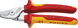 Nożyce do kabli VDE z rękoj.wielokomp. smukła główka 160mm KNIPEX