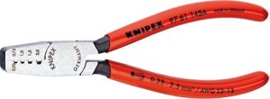 Szczypce do zagniatania tulejek kablow,z rękoj. z tworz.sztucz.mm 0,25-2,5qmm KNIPEX
