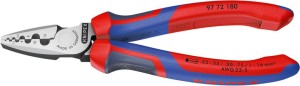 Szczypce do zagniatania tulejek kablow,z rękoj. wielokomponentowymi 180mm qmm KNIPEX